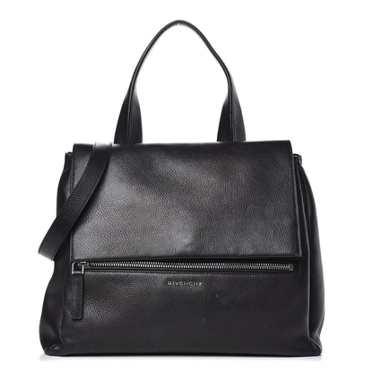 Givenchy Waxy Grained Calfskin Medium Pandora Pure Flap Bag Black 1 of 16