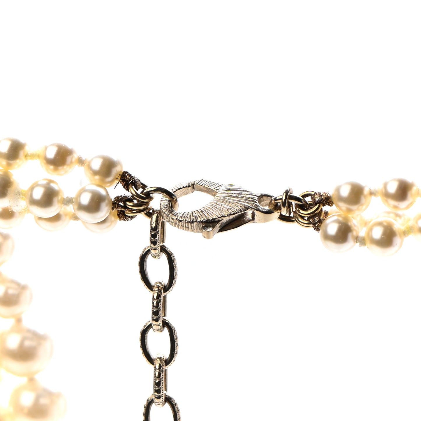 Pearl Multi Strand CC Necklace Gold