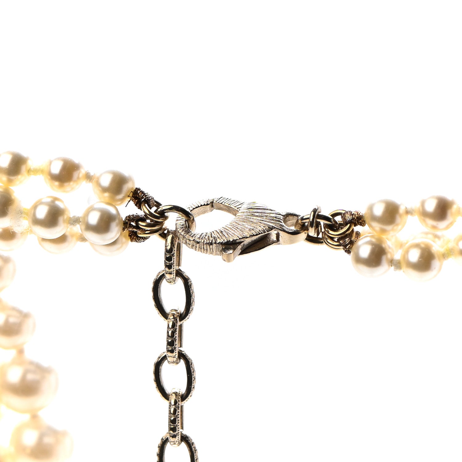 Chanel Pearl Multi Strand CC Necklace Gold 4 of 5