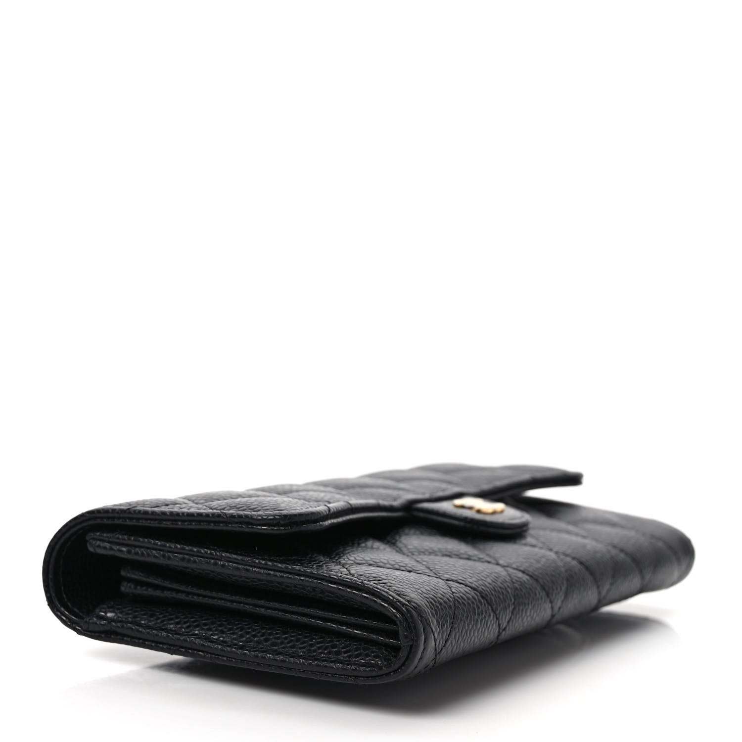 Chanel Caviar Quilted Large Gusset Flap Wallet Black 4 of 8