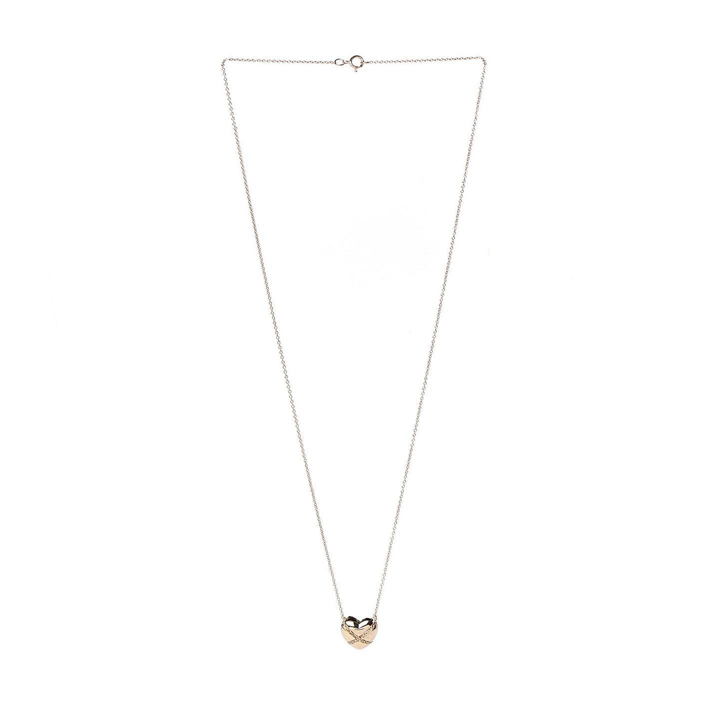 18K Yellow Gold Crossover Heart Pendant Necklace