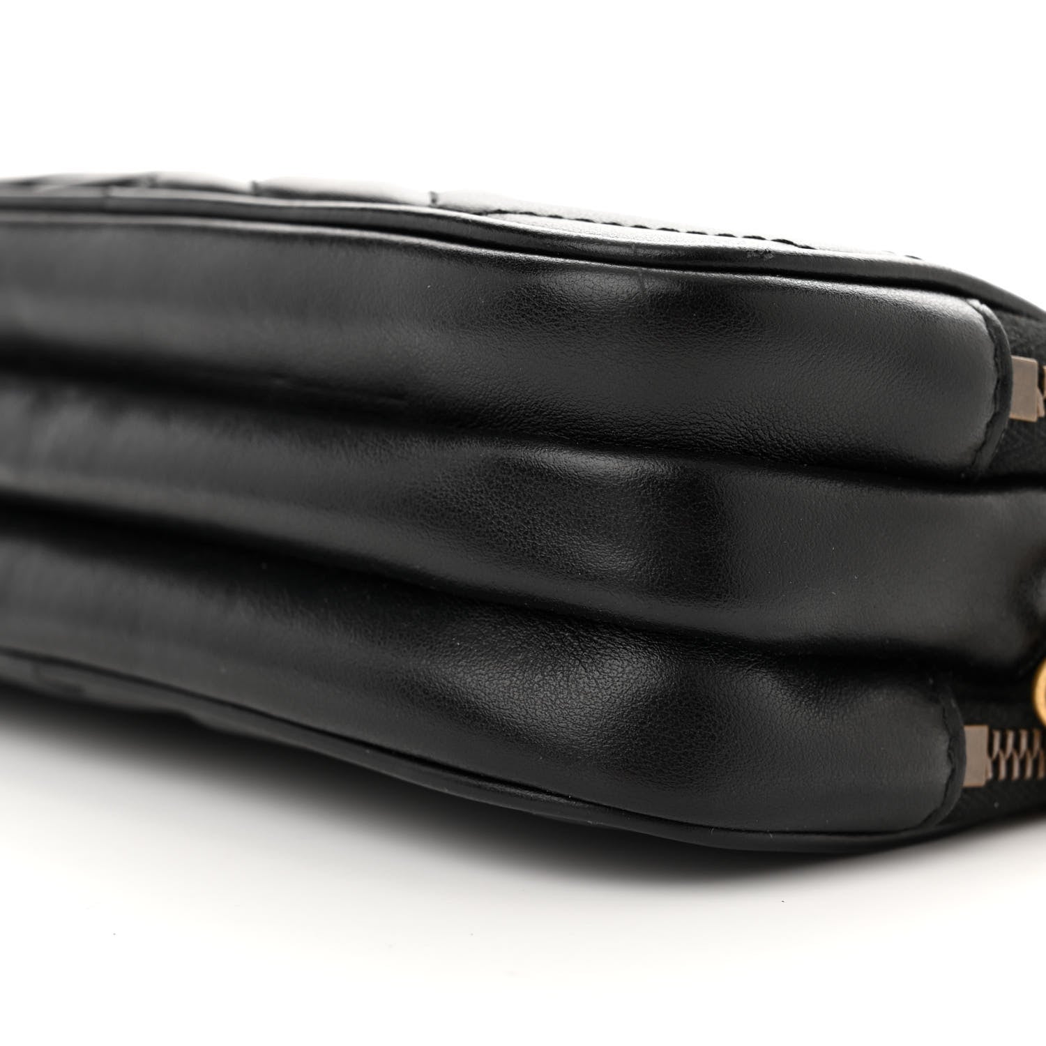 Gucci Calfskin Matelasse Mini GG Marmont Chain Crossbody Bag Black 10 of 14