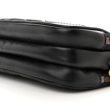 Gucci Calfskin Matelasse Mini GG Marmont Chain Crossbody Bag Black 10 of 14