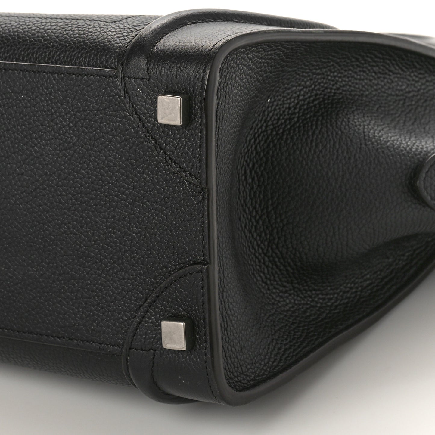 Drummed Calfskin Micro Luggage Black