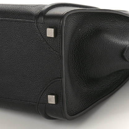 Celine Drummed Calfskin Micro Luggage Black 8 of 9