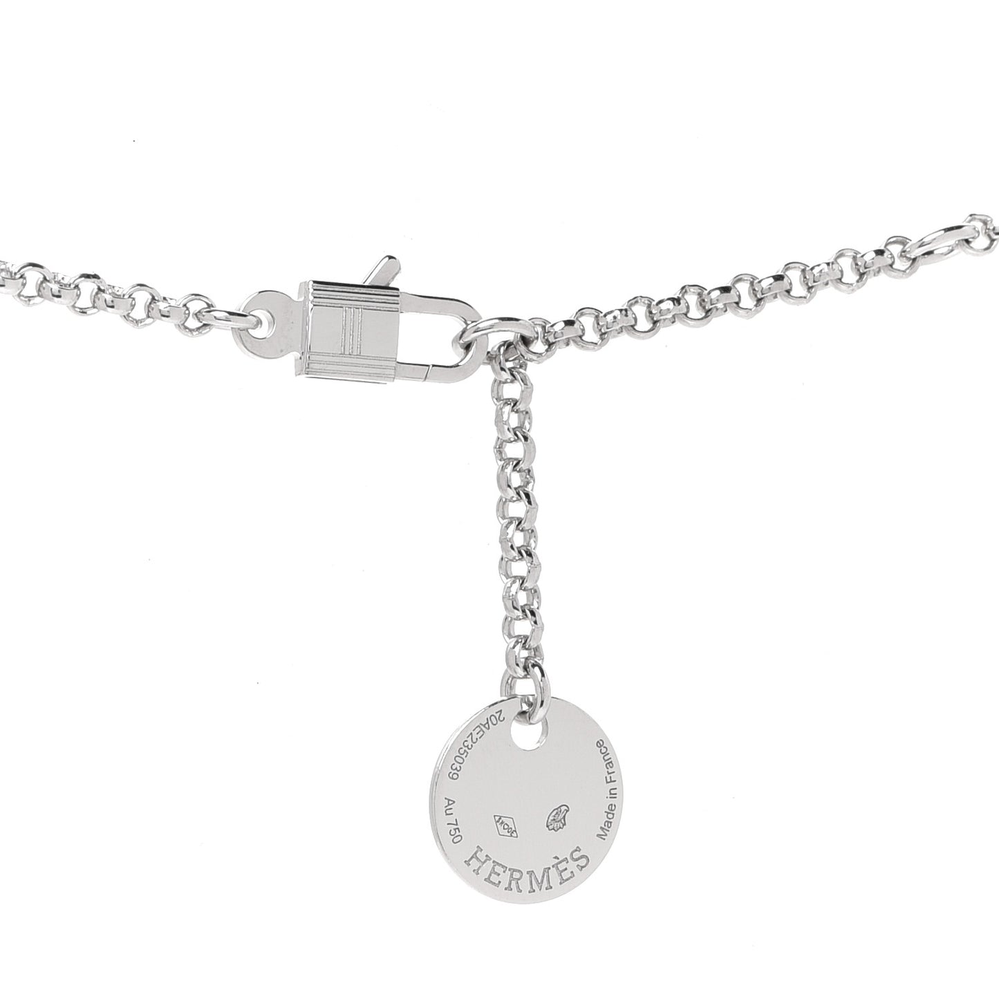 18K White Gold Diamond PM Kelly Clochette Necklace