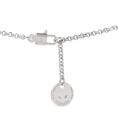 Hermes 18K White Gold Diamond PM Kelly Clochette Necklace 4 of 5