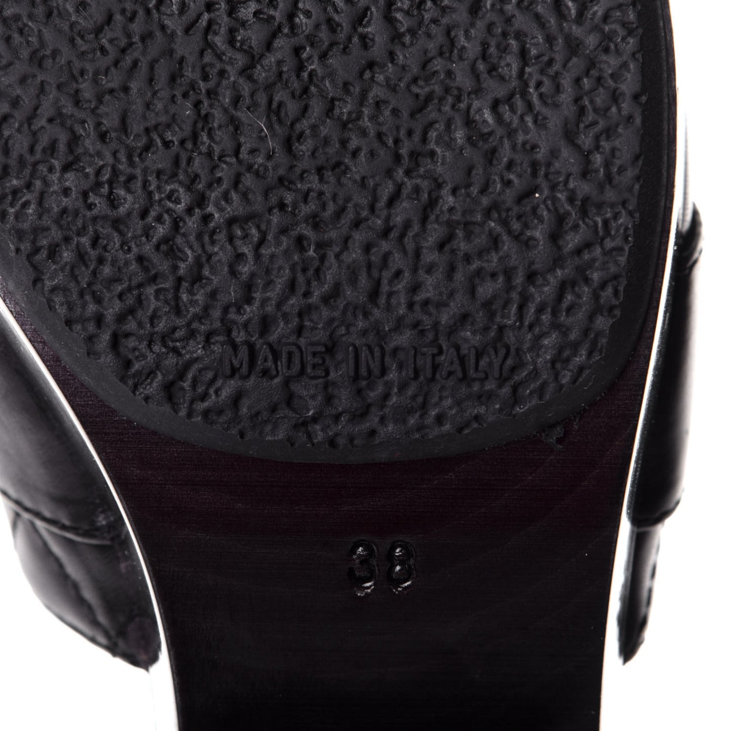 Lambskin Quilted Turn Lock CC Platform Mule 38 Black