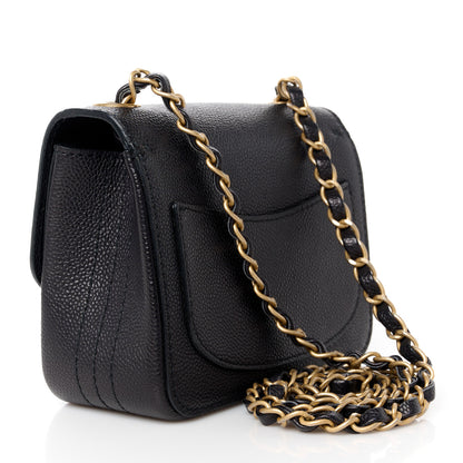 Chanel Grained Calfskin Mini Square Classic Pure Flap Black 3 of 11