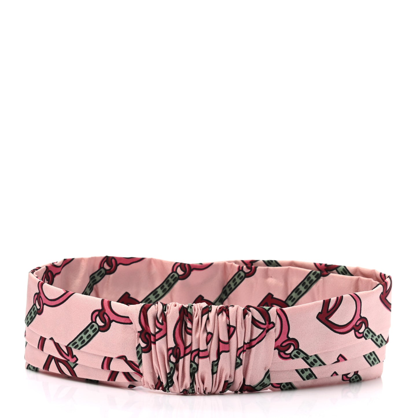 Silk Stirrup Print Headband M Pink