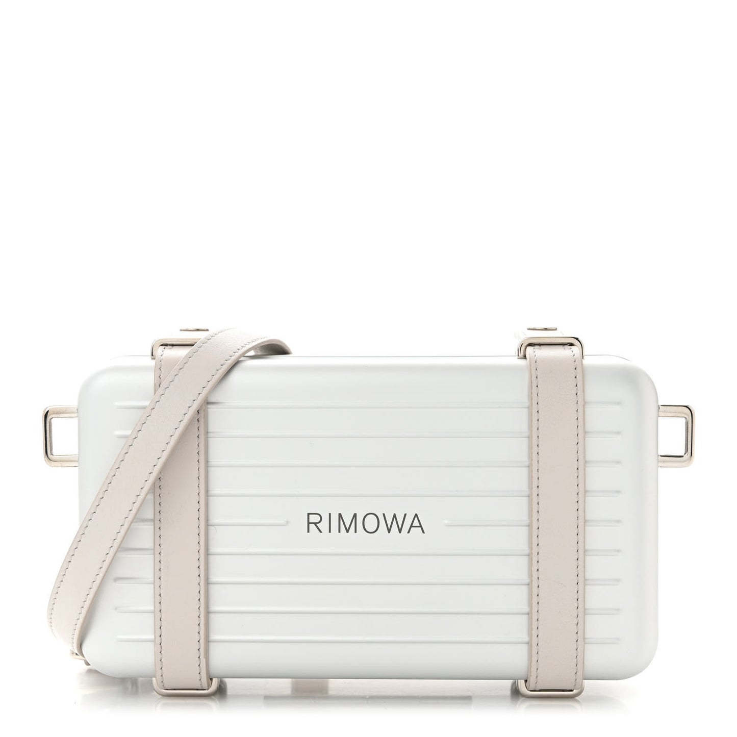 X RIMOWA Aluminum Personal Clutch On Strap Silver
