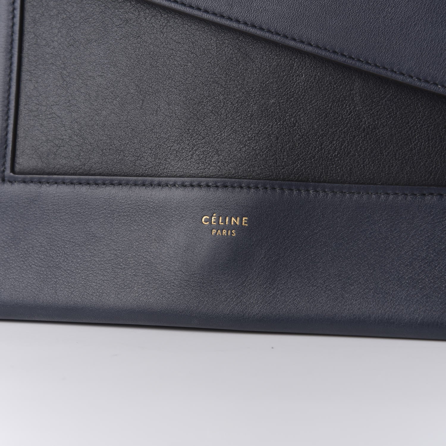 Celine Shiny Smooth Calfskin Medium Frame Shoulder Bag Black Navy 8 of 8