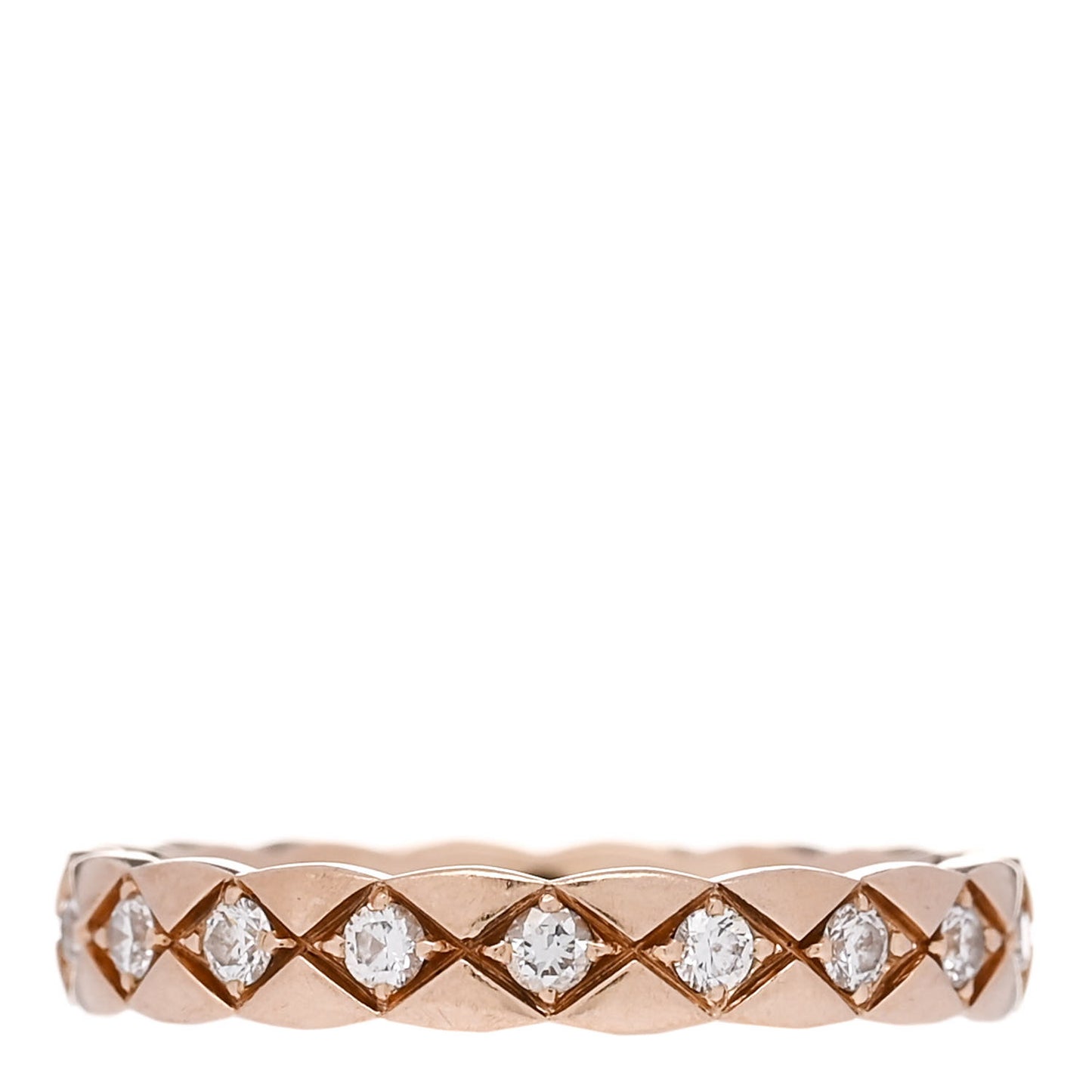 18K Beige Gold Diamond Mini Coco Crush Ring 51 5.75