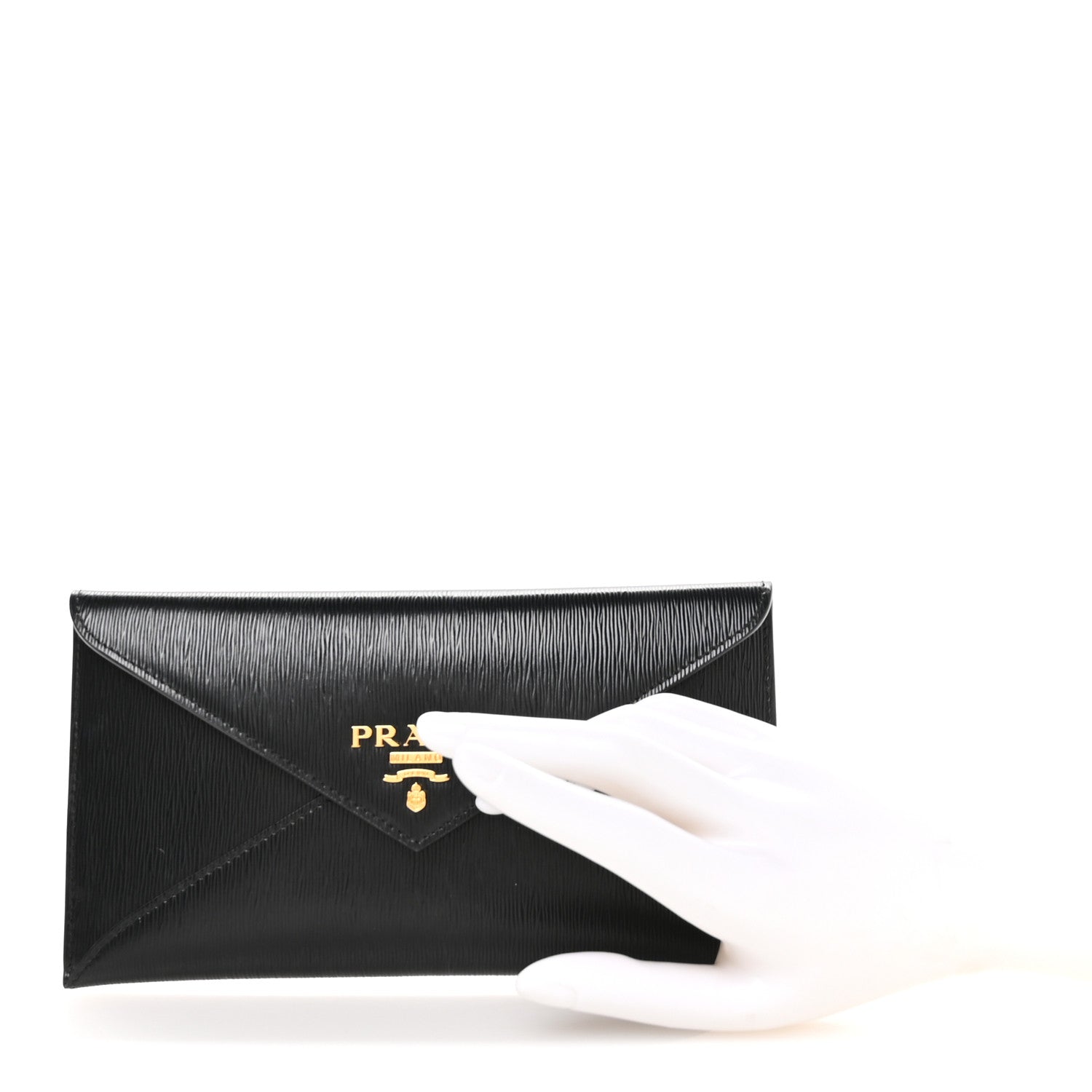 Prada Vitello Move Envelope Wallet Black 2 of 9