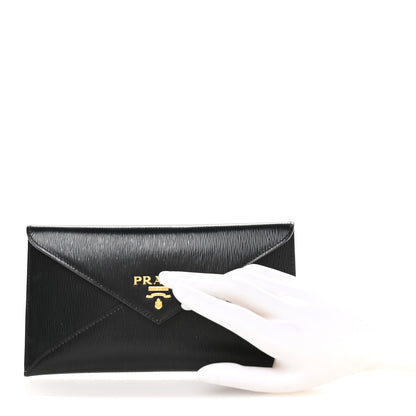 Prada Vitello Move Envelope Wallet Black 2 of 9