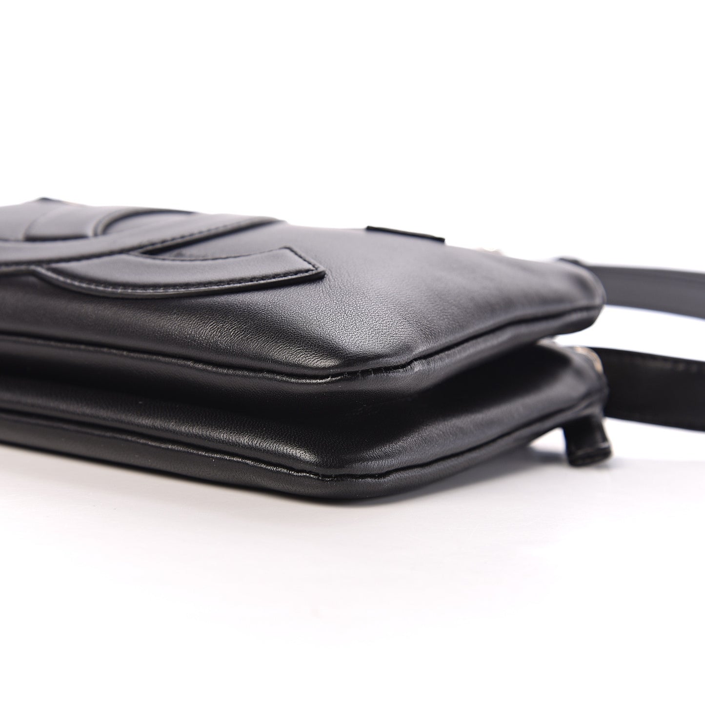 Lambskin CC Mania Waist Belt Bag Black