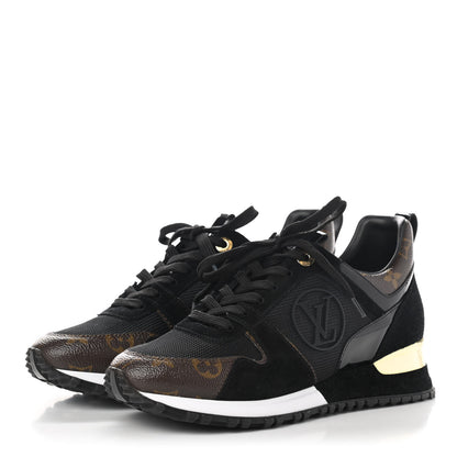 Louis Vuitton Suede Monogram Run Away Sneakers 37.5 Black 3 of 8