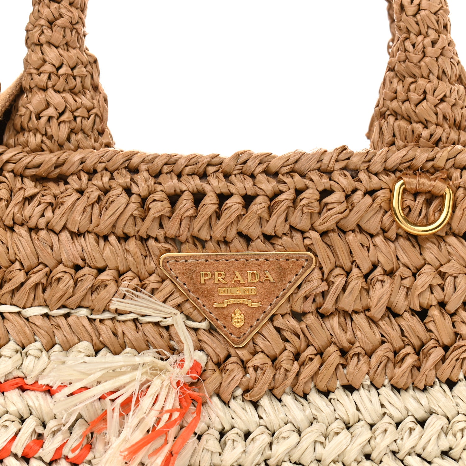 Prada Raffia Woven Tote Naturale Caramel 8 of 11