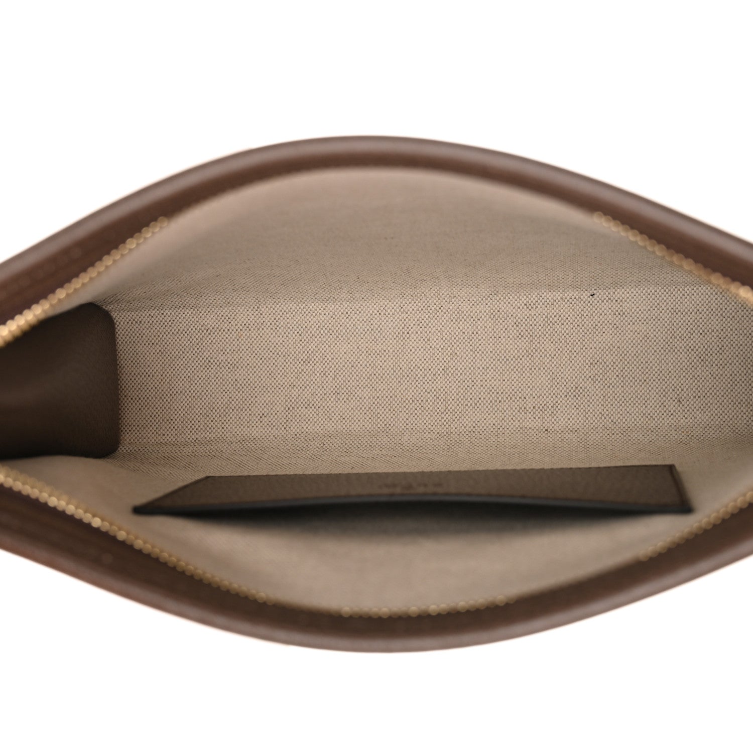 Gucci Monogram Jumbo GG Textured Dollar Calfskin Pouch Camel Ebony New Acero 5 of 10