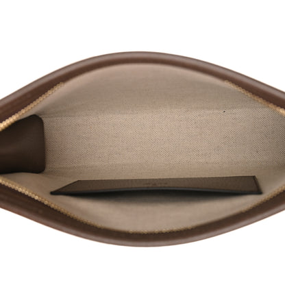 Gucci Monogram Jumbo GG Textured Dollar Calfskin Pouch Camel Ebony New Acero 5 of 10