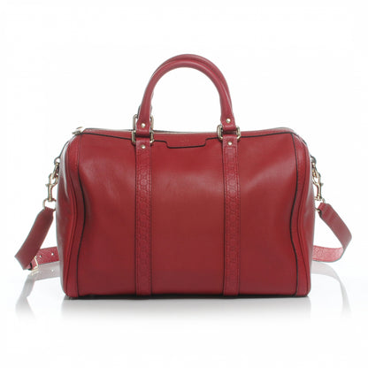 Gucci Leather Vintage Web Medium Boston Red 1 of 13