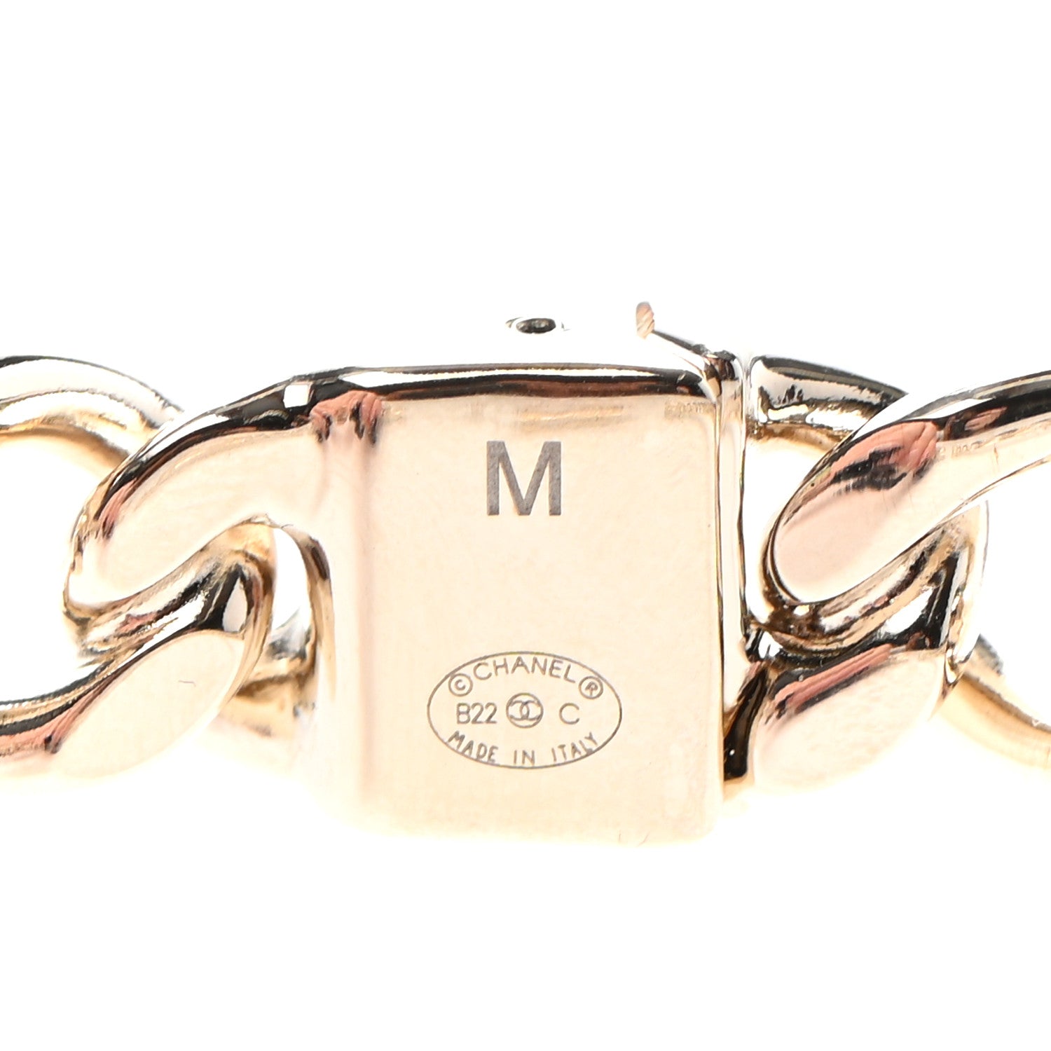 Chanel Metal CC Chain Link Choker Necklace M Gold 4 of 5