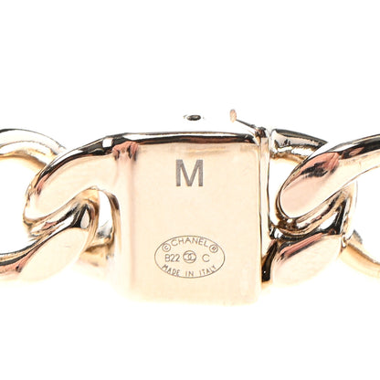 Chanel Metal CC Chain Link Choker Necklace M Gold 4 of 5