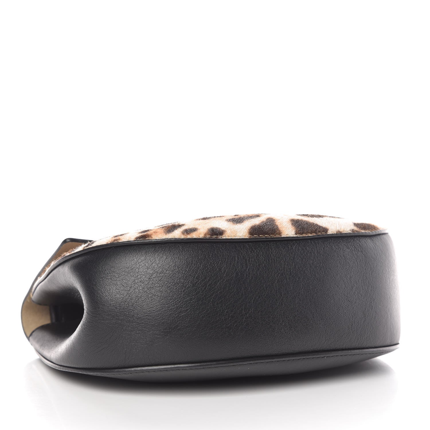Chloe Calfskin Calf Hair Leopard Print Drew Shoulder Bag Black 4 of 9