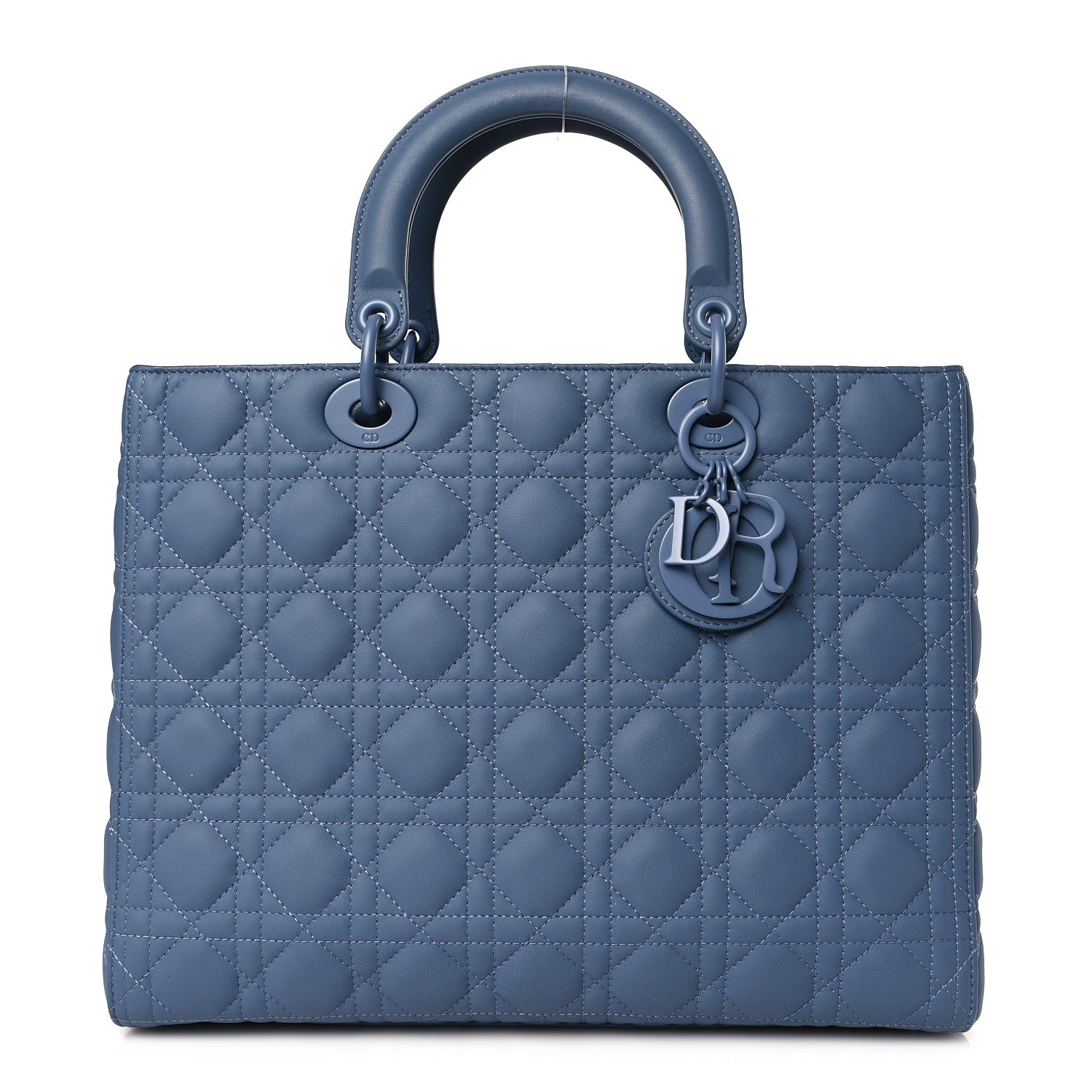 Christian Dior Ultra Matte Calfskin Cannage Large Lady Dior Denim Blue 1 of 9