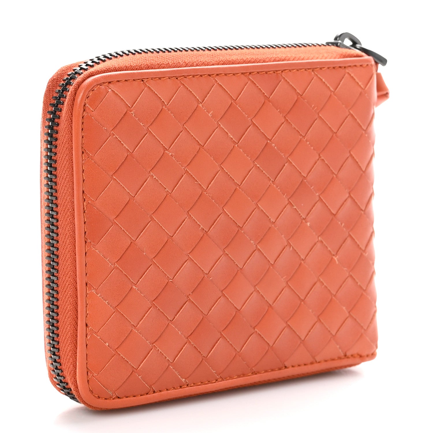 Bottega Veneta Nappa Intrecciato Zip Around Compact Wallet Brique 3 of 9