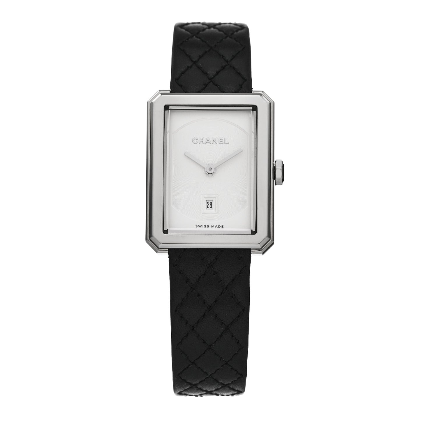 Stainless Steel Calfskin 26mm Boy-Friend Quilt Quartz Watch