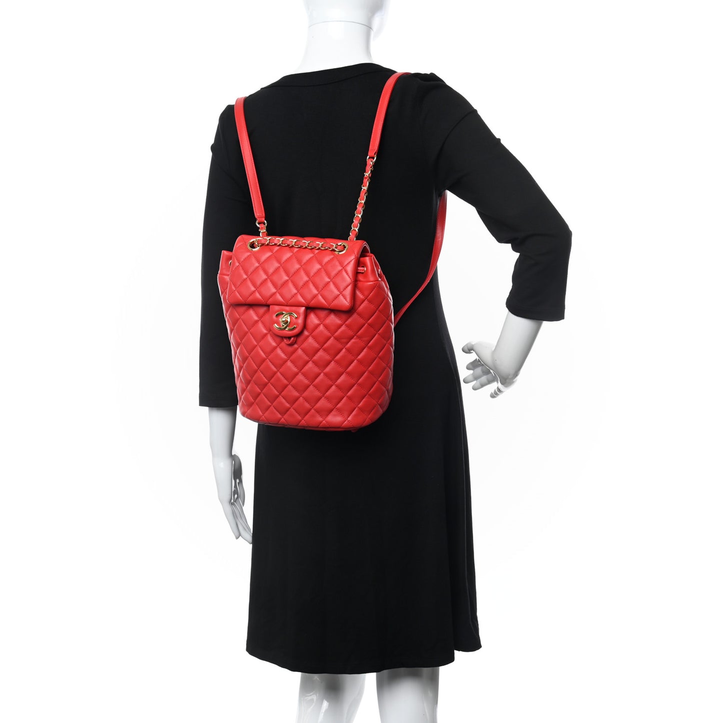 Lambskin Quilted Small Urban Spirit Backpack Red