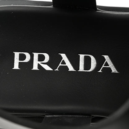 Prada Foam Rubber Metal Triangle Logo Monolith 55mm Soft Cage Sandals 37 Black 7 of 10