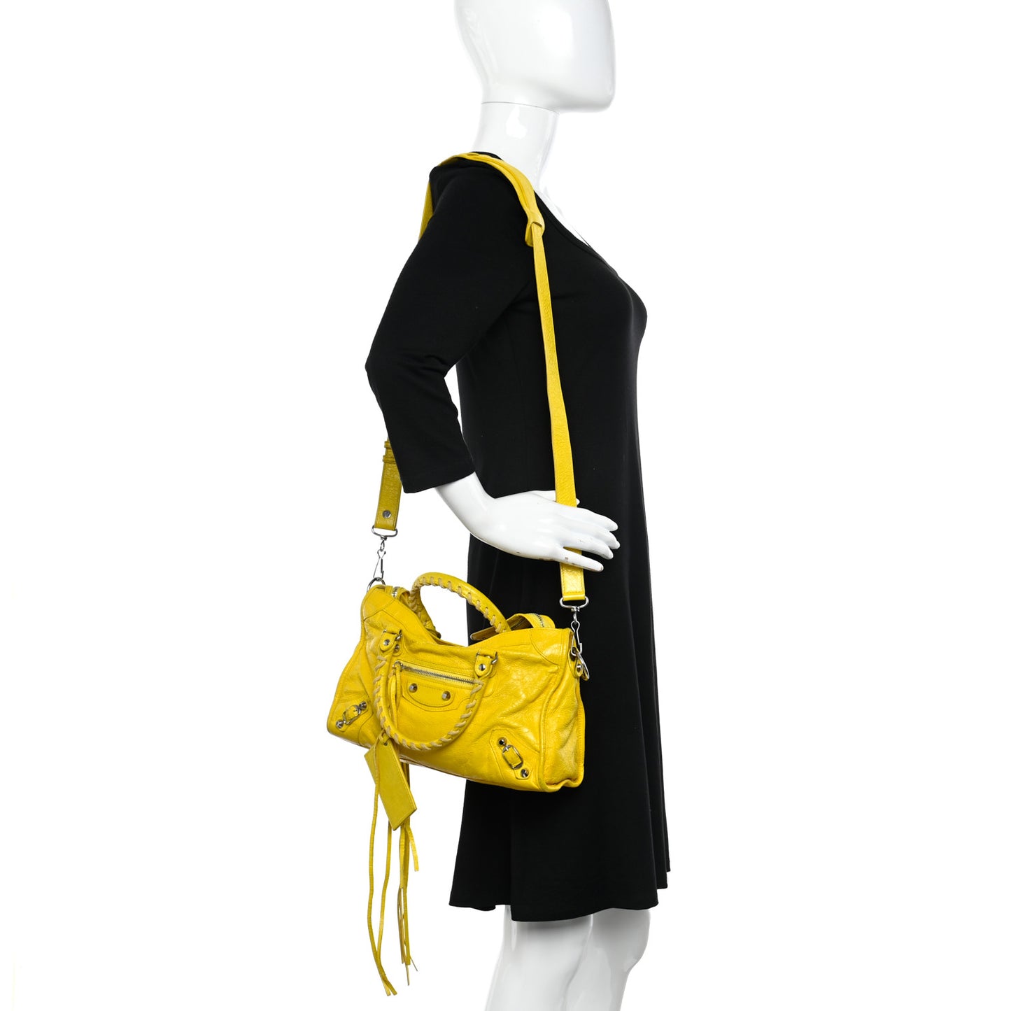 Agneau Classic Silver Hardware City S Jaune Soleil