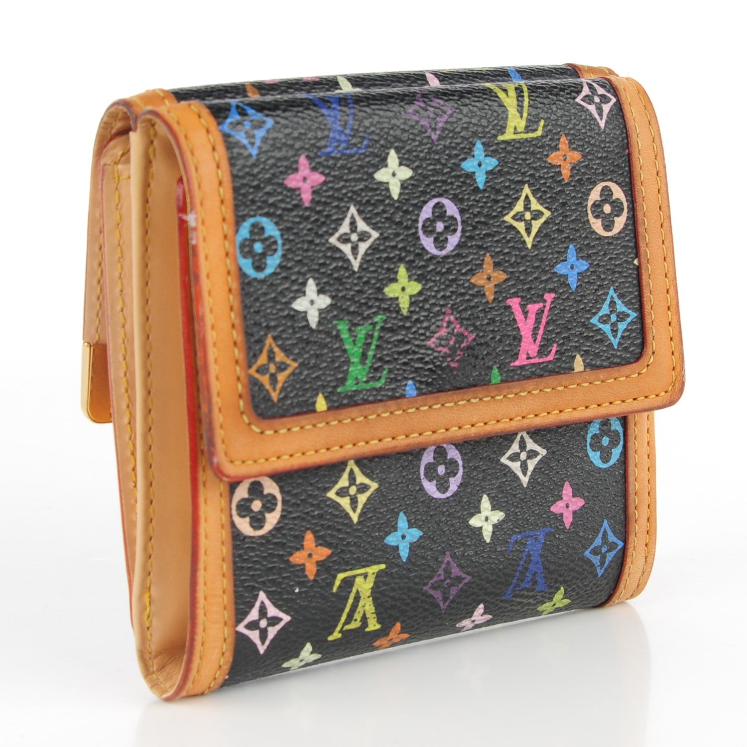 Louis Vuitton Monogram Multicolor Porte-Monnaie Billets Wallet Black 3 of 10