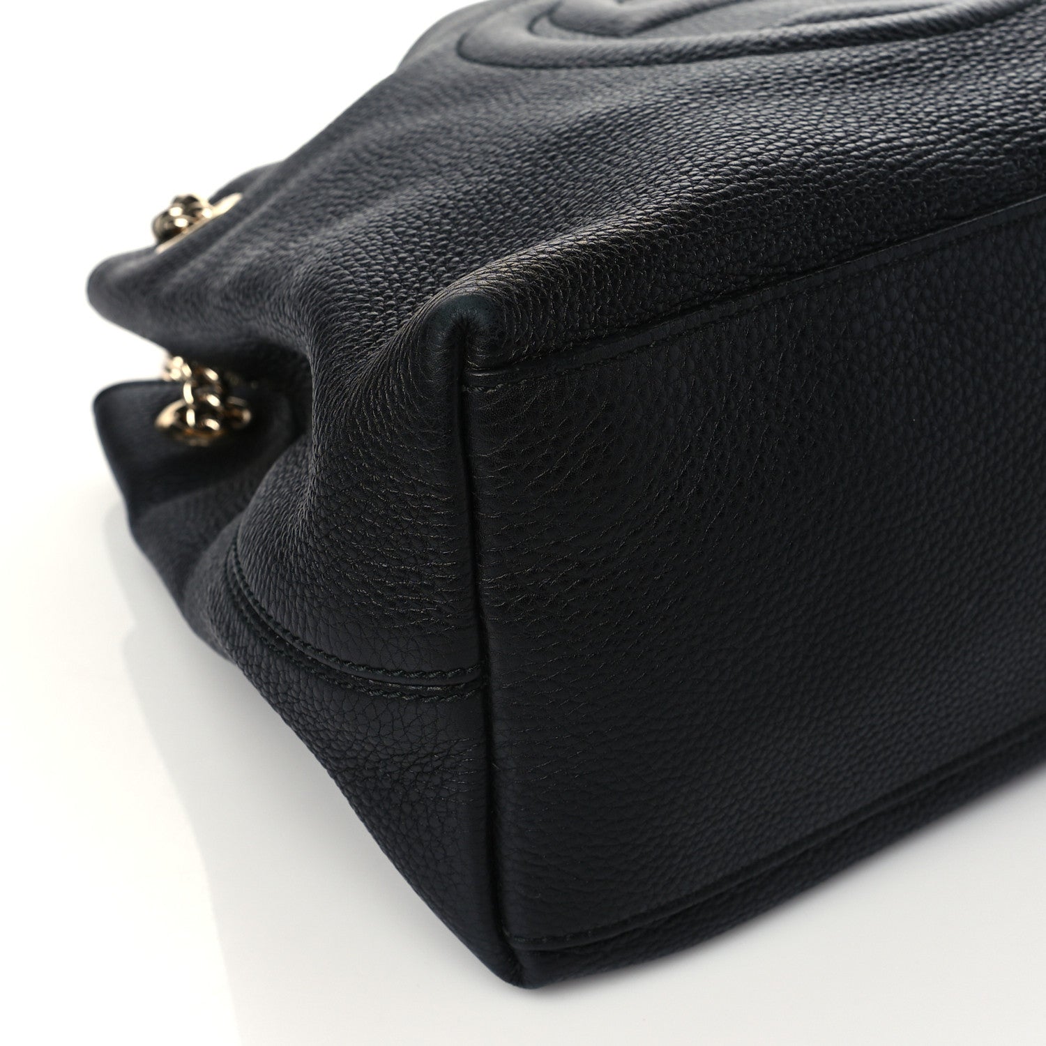 Gucci Pebbled Calfskin Medium Soho Chain Shoulder Bag Black 9 of 10