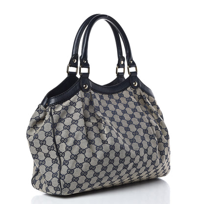 Gucci Monogram Medium Sukey Tote Navy 3 of 13