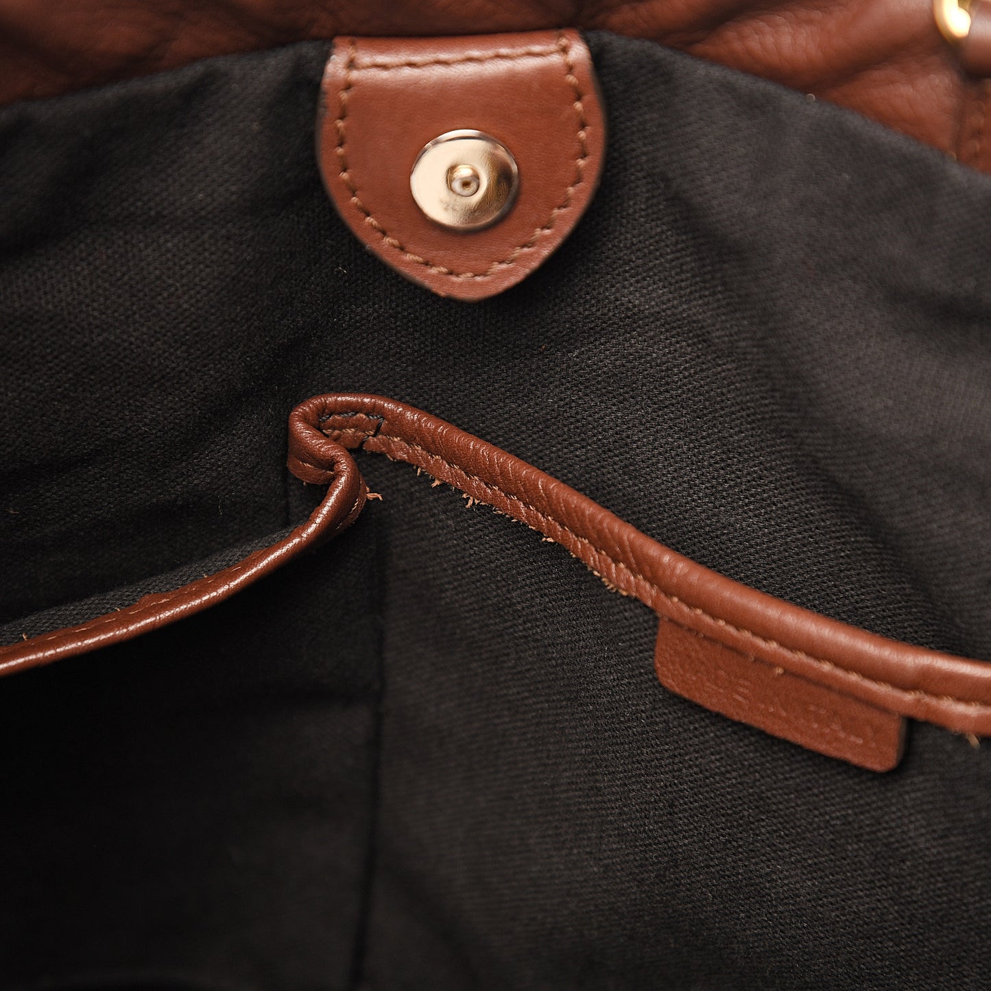 Soft Calfskin House Check Big Crush Tote Brown Ochre