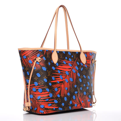 Louis Vuitton Monogram Jungle Dots Neo Neverfull MM Coquelicot Denim 4 of 8