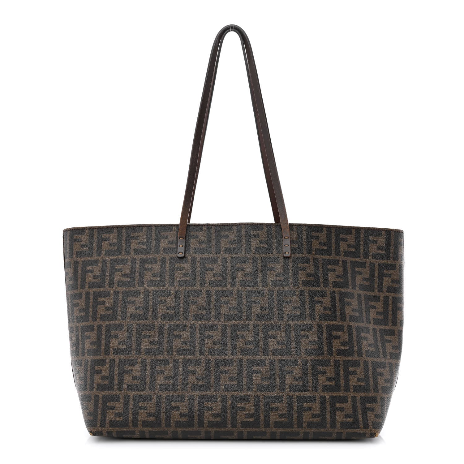 Fendi Zucca Spalmati Medium Roll Tote Tobacco Moro 1 of 12