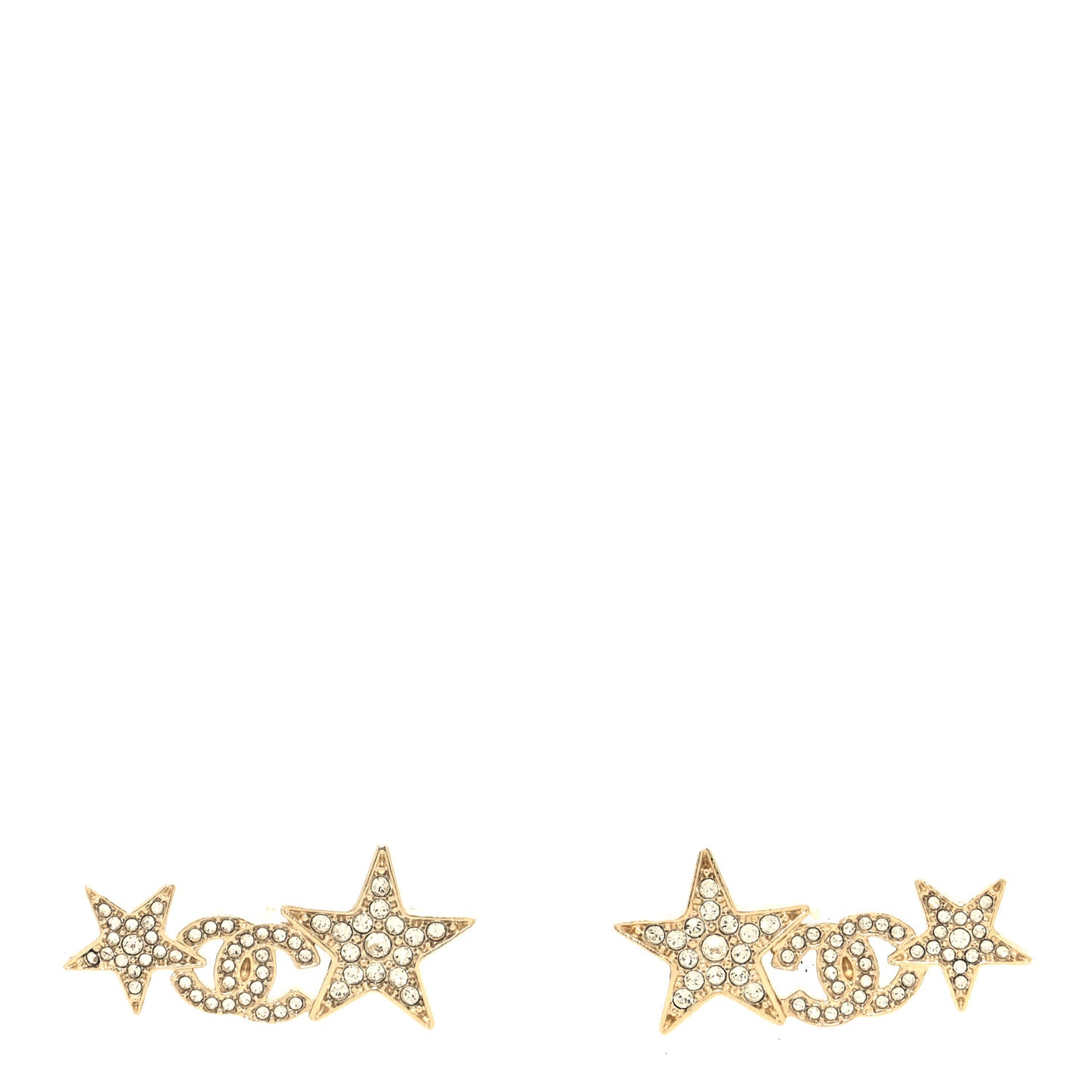 Crystal Star CC Earrings Gold
