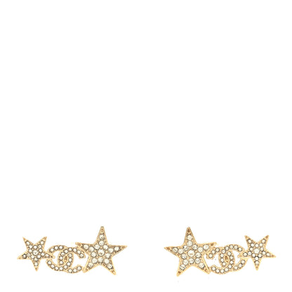 Chanel Crystal Star CC Earrings Gold 1 of 4