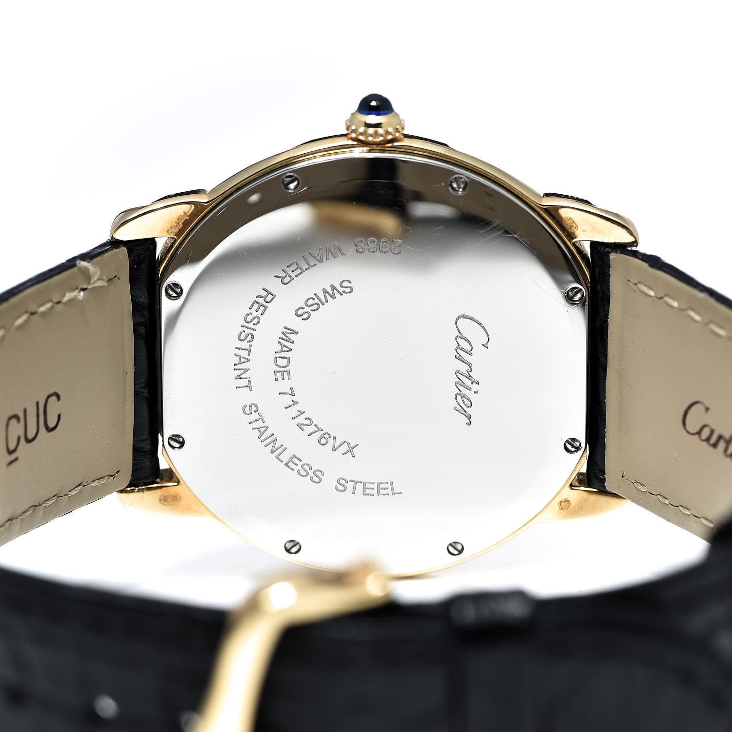 Cartier Stainless Steel 18K Yellow Gold Alligator 36mm Ronde Solo Quartz Watch 5 of 8