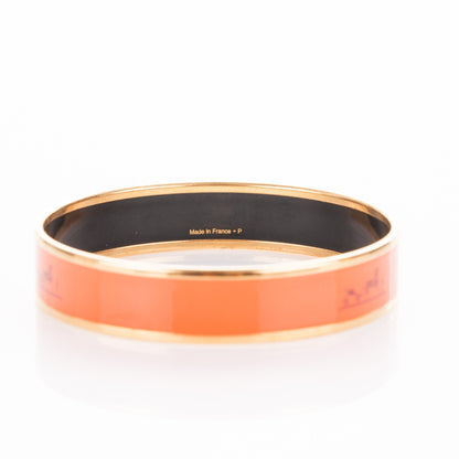 Hermes Enamel Printed Caleche M Bracelet Orange 3 of 5