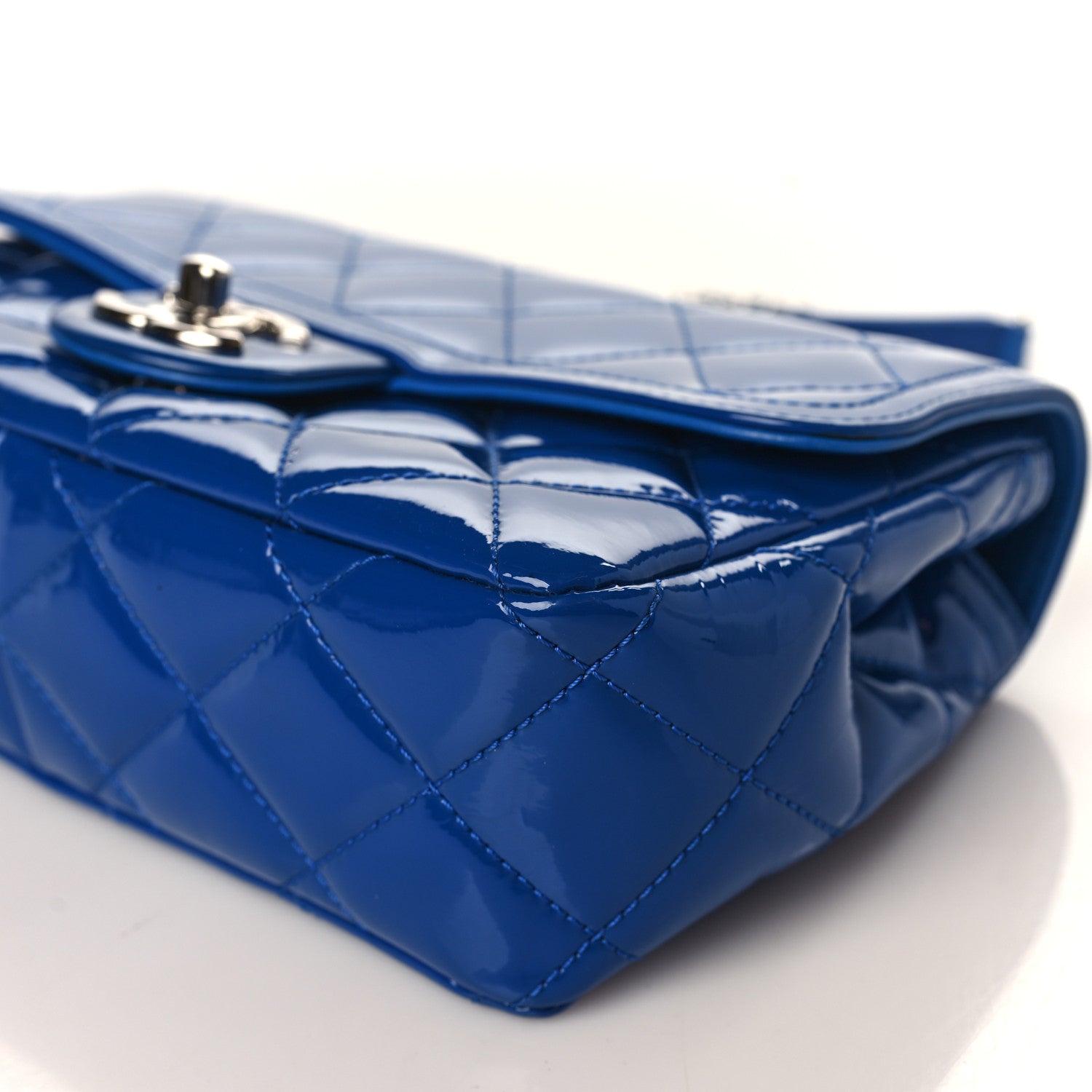 Chanel Patent Quilted Small Coco Shine Flap Blue 9 of 9