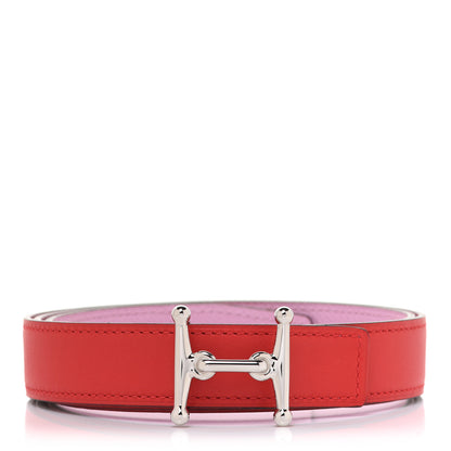 Hermes Epsom Swift 24mm Mors H Belt 80 Mauve Sylvestre Rouge De Coeur 3 of 7