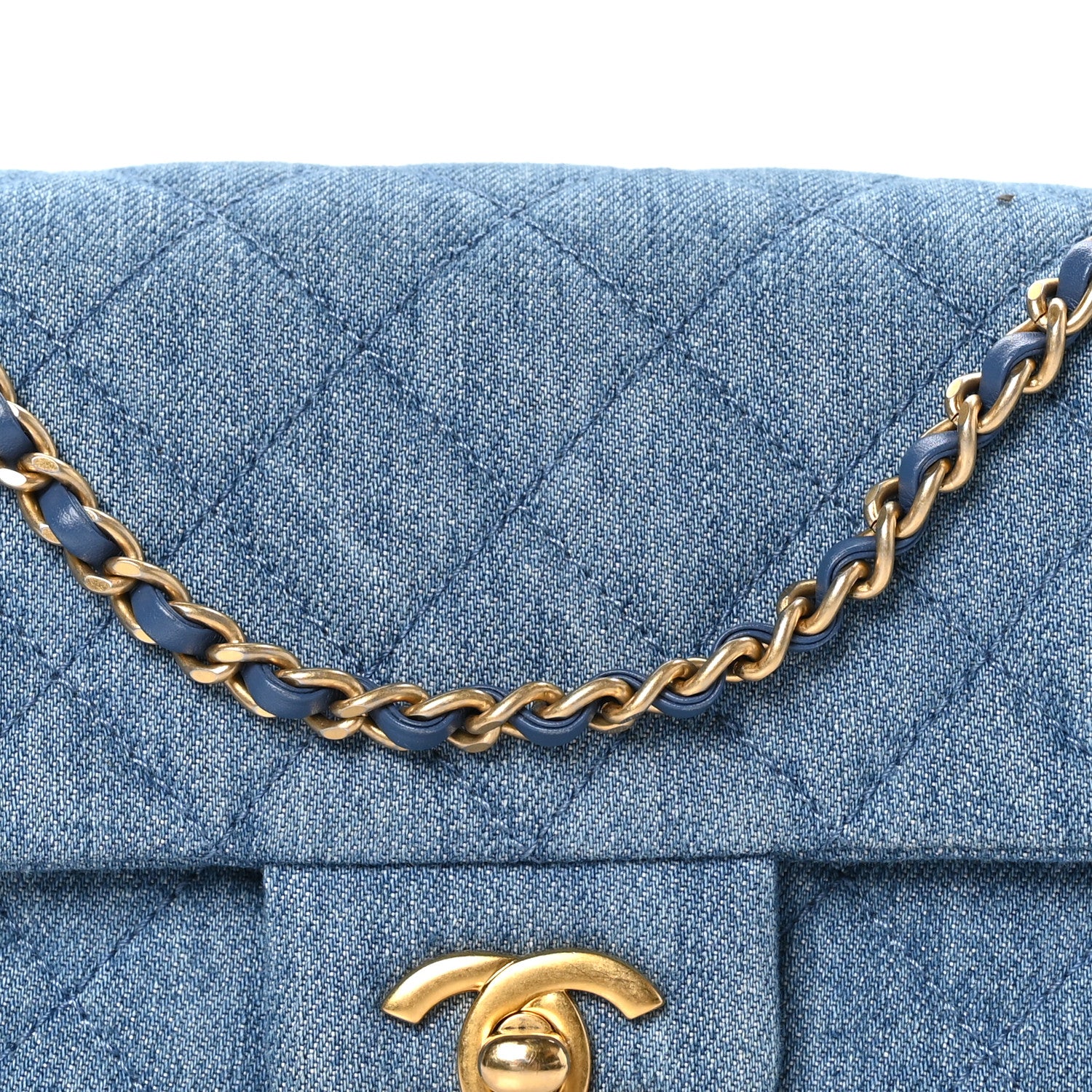 Chanel Denim Quilted Mini Pearl Crush Rectangular Flap Blue 8 of 12