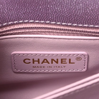 Chanel Metallic Caviar Quilted Extra Mini Coco Handle Flap Light Pink 6 of 9