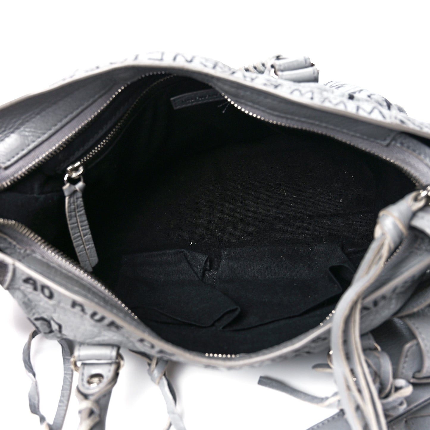 Agneau Arena Graffiti All Over Classic Silver Hardware S City Balenciaga Grey Black