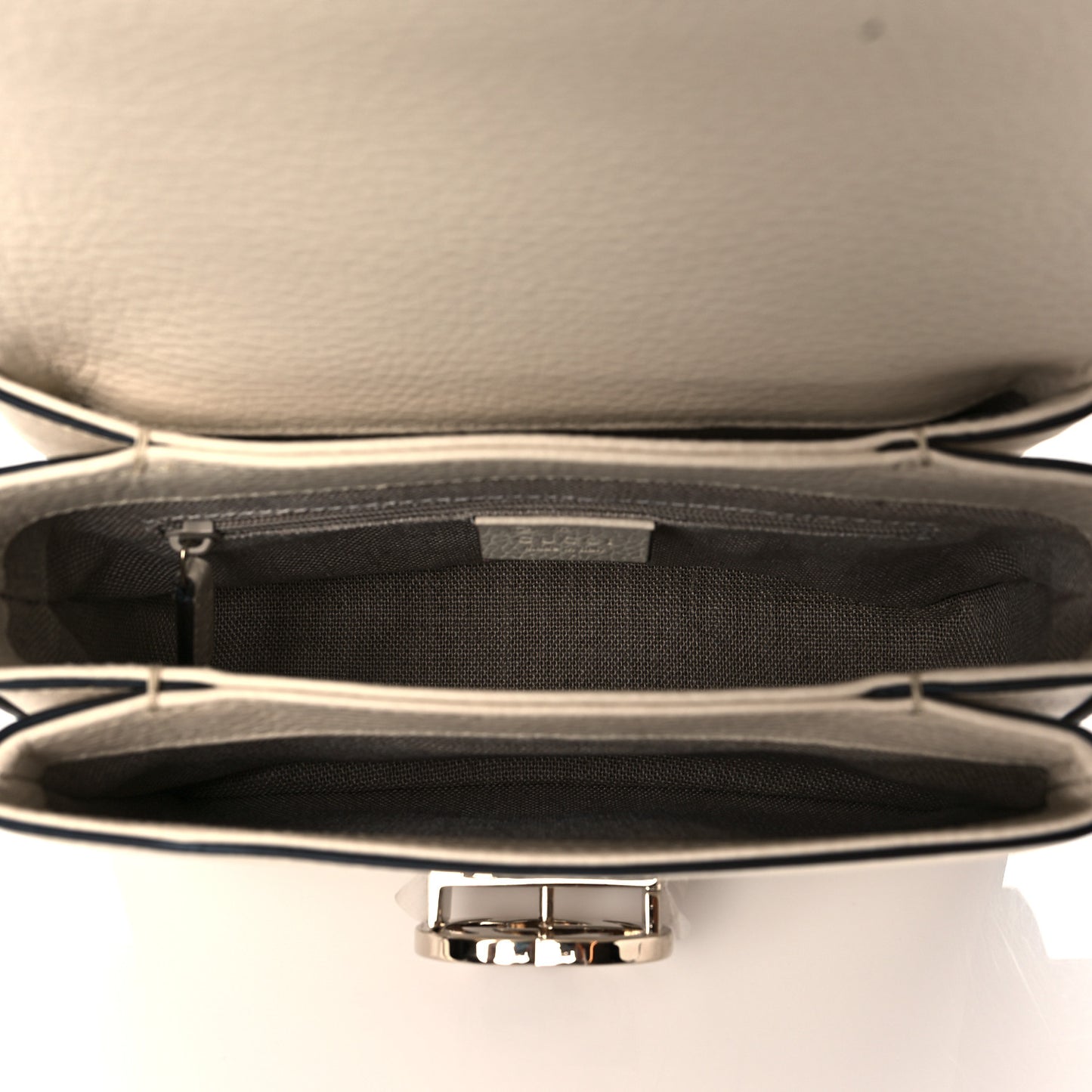 Dollar Calfskin Interlocking G Crossbody Bag Mystic White